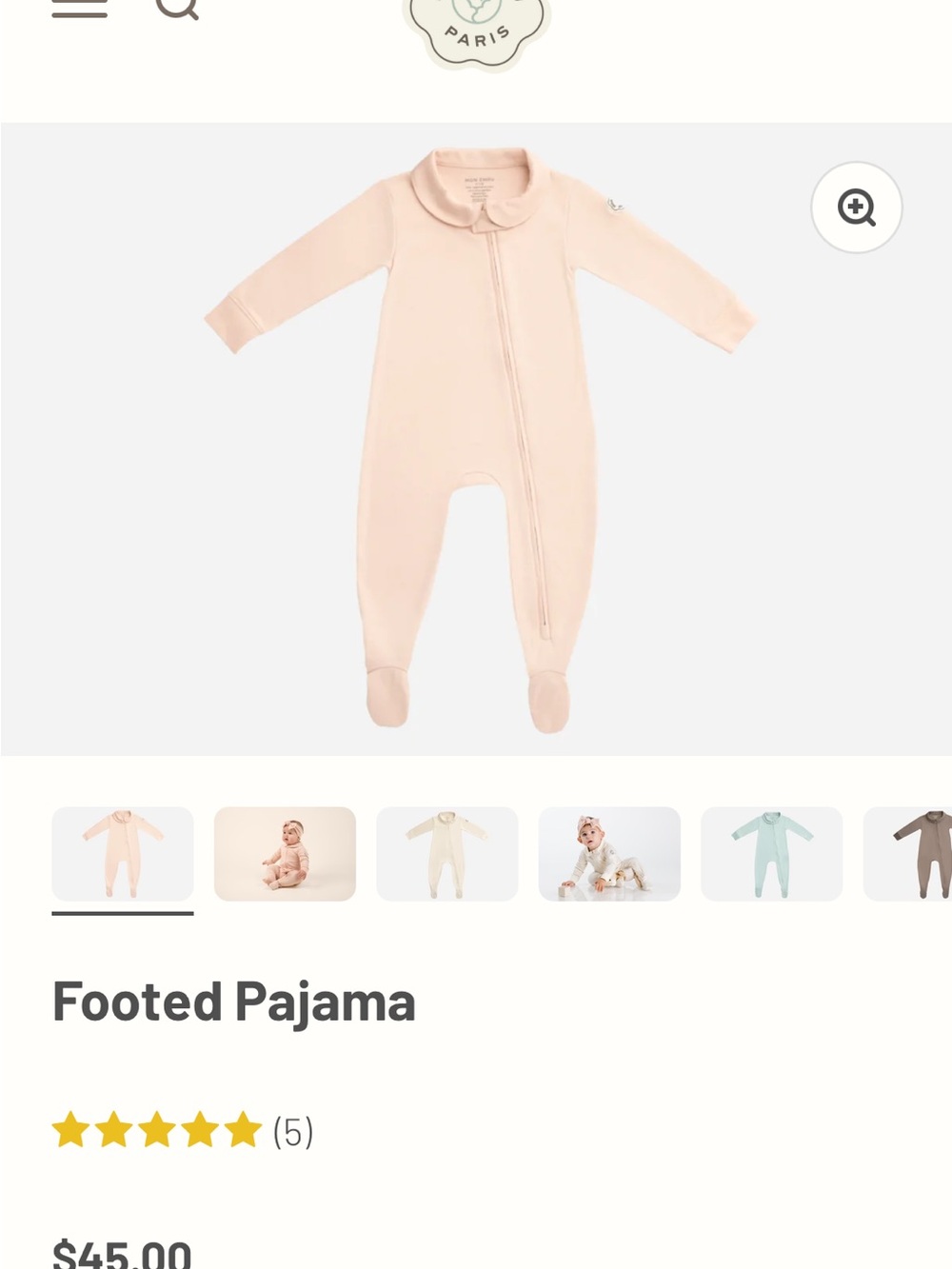 Mon Chou  organic cotton footed pajama 6-9 months new